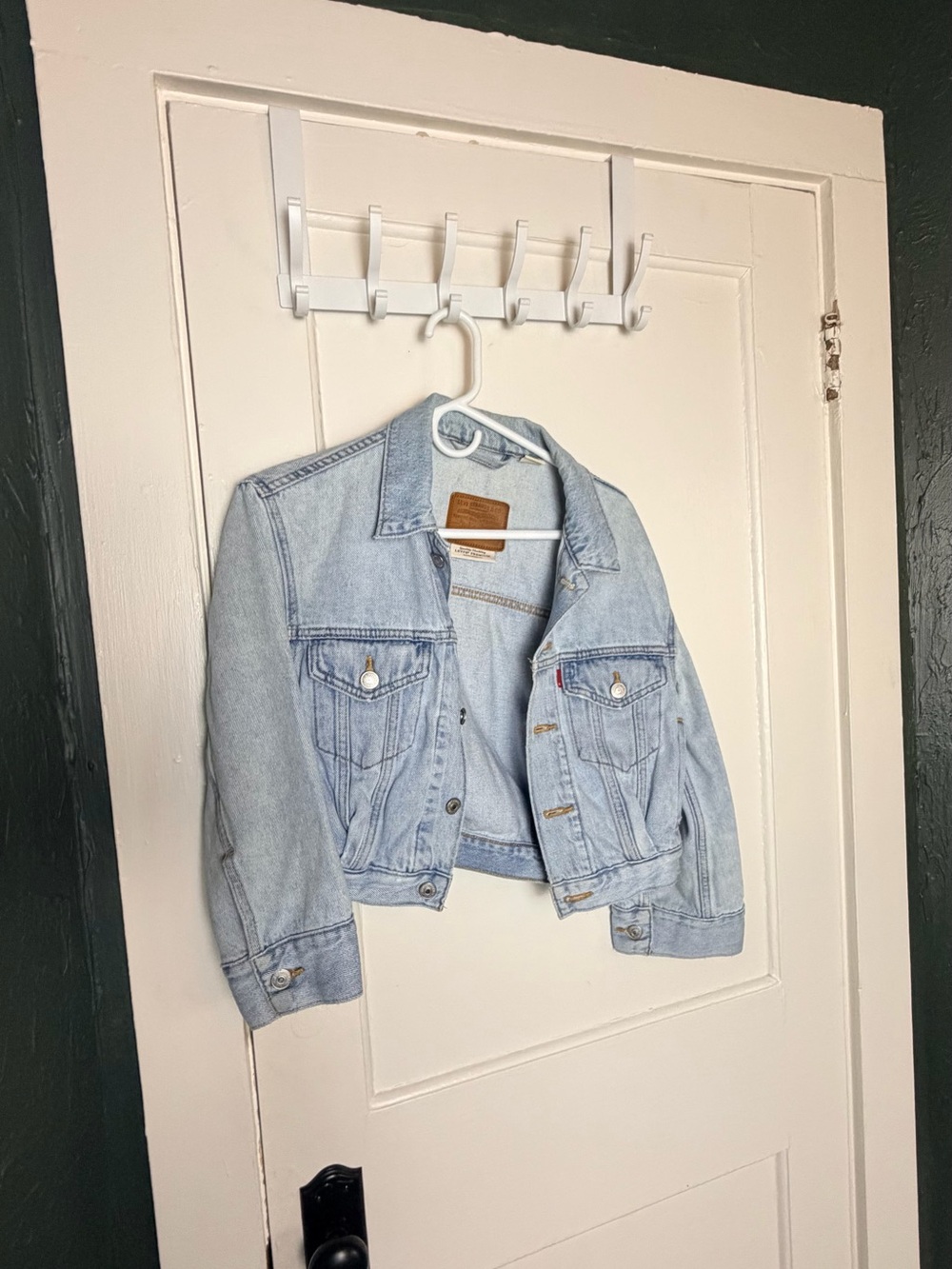 Levi’s Premium Cropped Trucker Jacket S Light Wash 3/4 Sleeve Denim